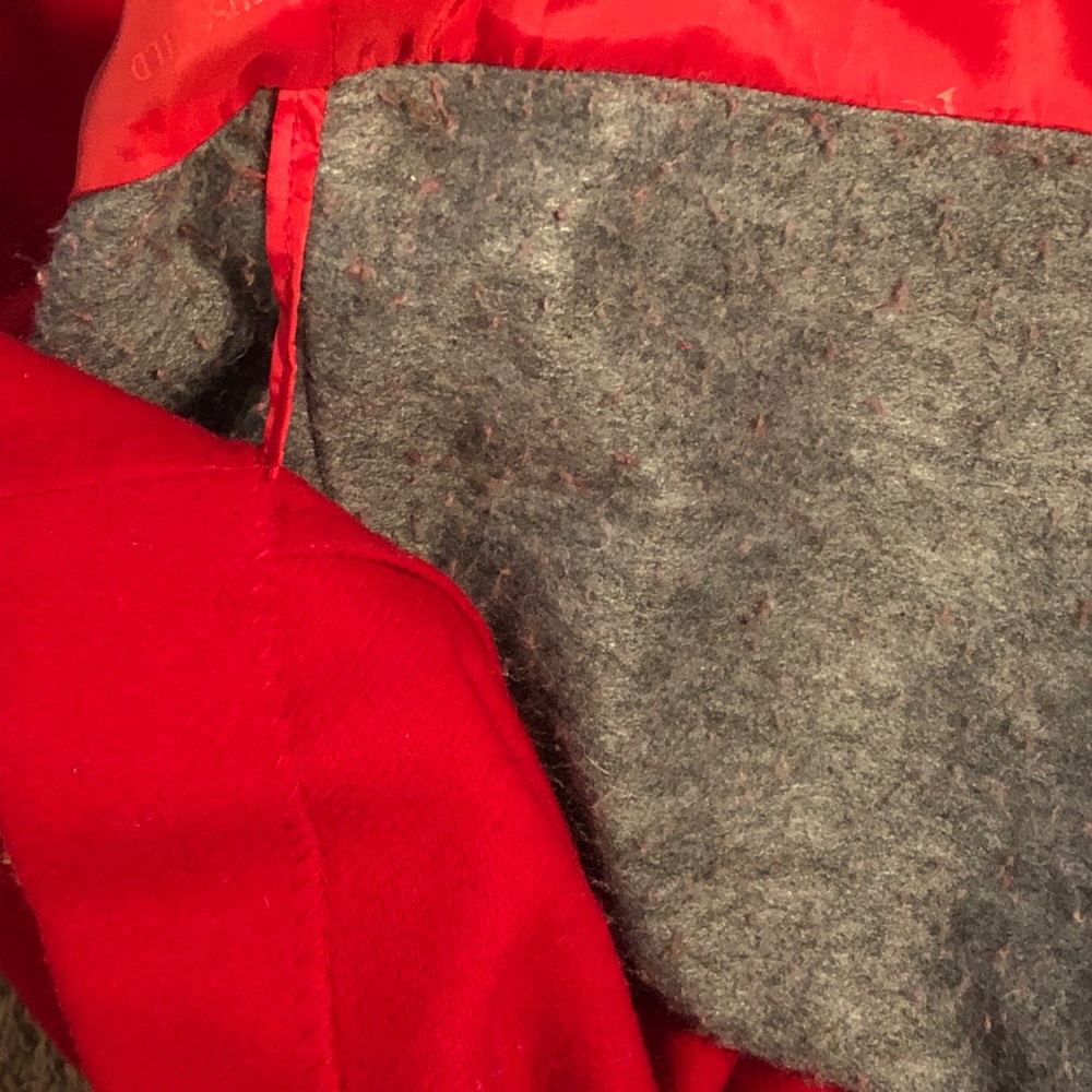 Rothschild Red Wool Pea Coat Black Velvet Girls 7 - Picture 16 of 16